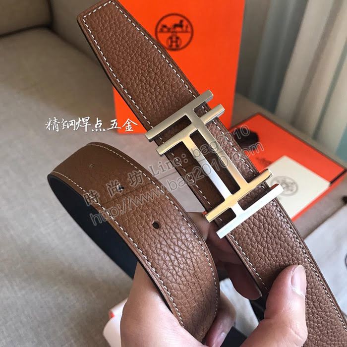 HERMES皮帶 雙面小牛皮 togo底皮 進口白夾心 雙面皮帶 愛馬仕男腰帶  hgh1914